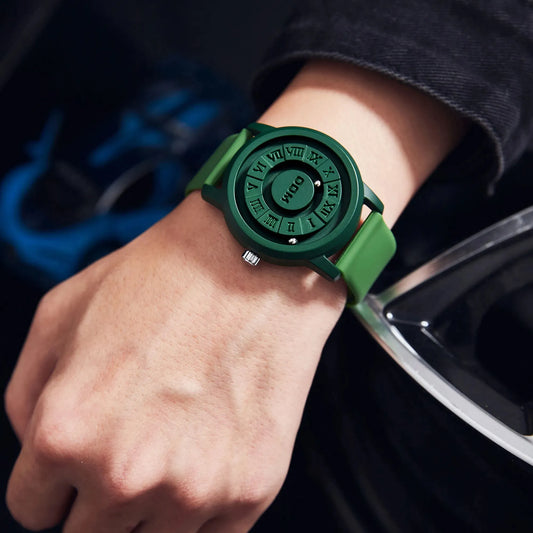 Magnetic Scroller Men's Watch - Stylish Waterproof Timepiece