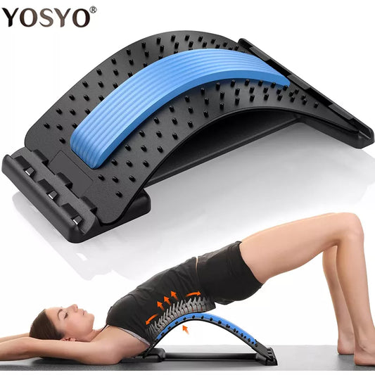 Adjustable Back Stretcher with Magnetotherapy, Multi-Level Massager for Waist, Neck, Lumbar, and Cervical Spine Support, Providing Pain Relief and Enhancing Fitness